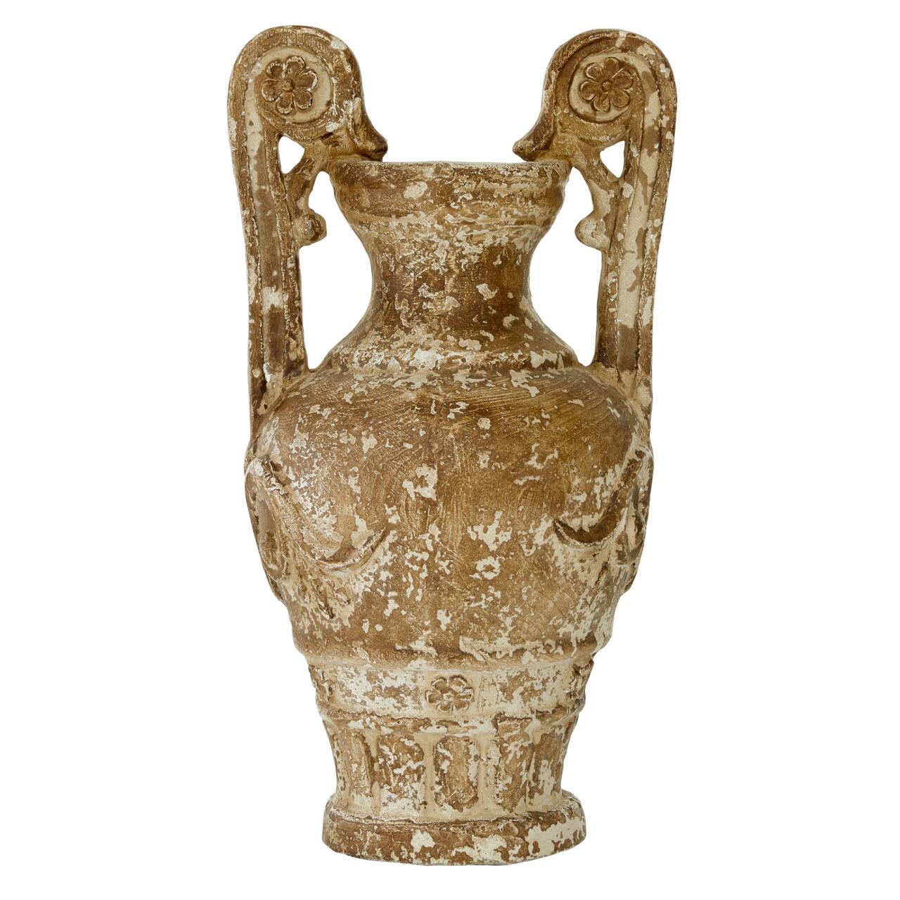 Light Brown Resin Farmhouse Vase, 22&#x22; x 11&#x22; x 11&#x22;